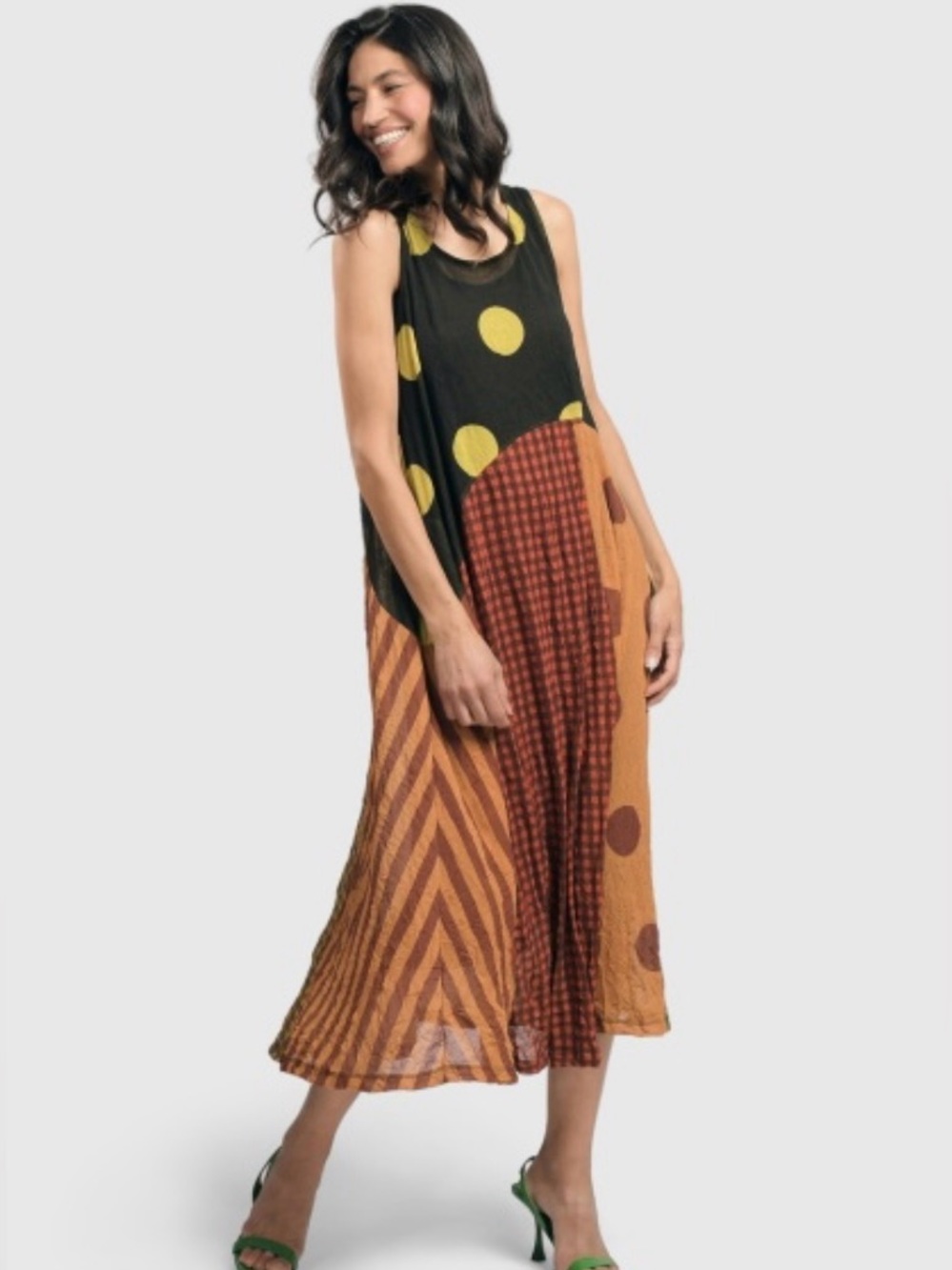 NWT Alembika Mix Print Tank Dress with Slip size 0 (4-6)